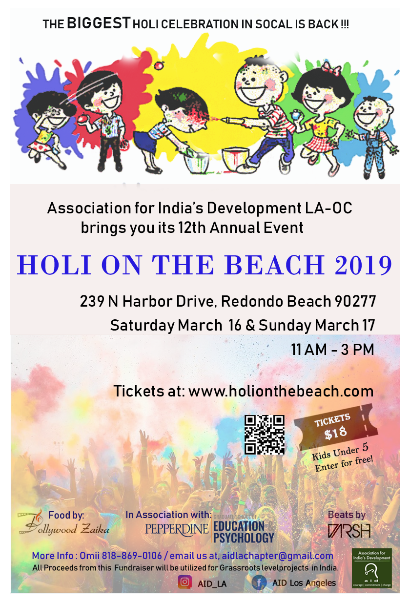 Holi on the Beach 2019 (Festival Of Colors LA-OC) on Saturday, March 16th